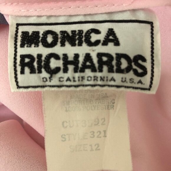 Vintage Monica Richards California Pink Tiered Dress 12 - Picture 8 of 8